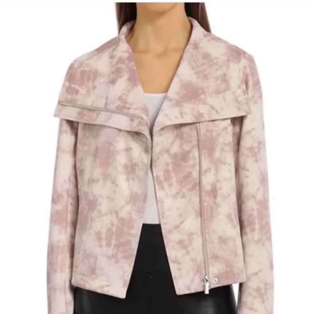 Bagatelle | Pink Tie Dye Moto Jacket
